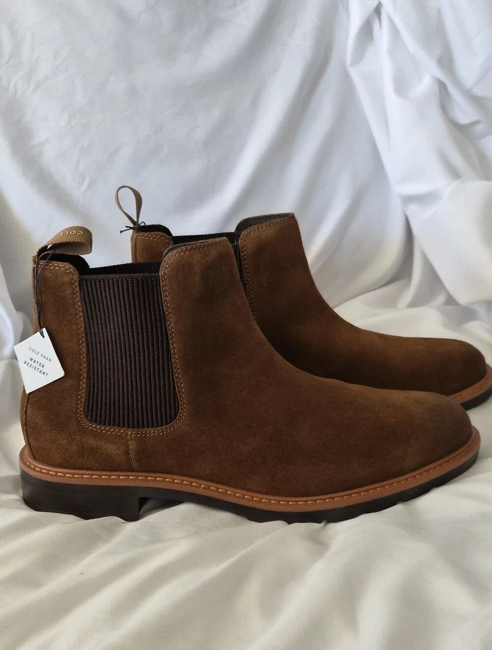 Cole Haan NWT Mens Chamberlin Grand Chelsea Brown Suede Boot Size 10